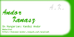 andor kanasz business card